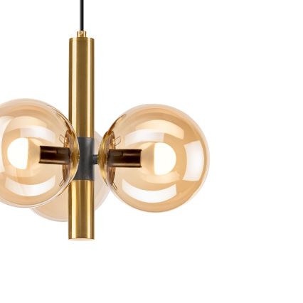 Luster na sajli ROLLO 3xE14/5W/230V zlatna/dimna bež