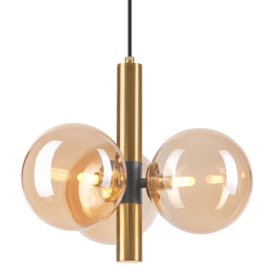 Luster na sajli ROLLO 3xG9/5W/230V zlatna/dimna bež