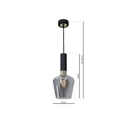 Luster na sajli ROMA BLACK 1xE27/60W/230V