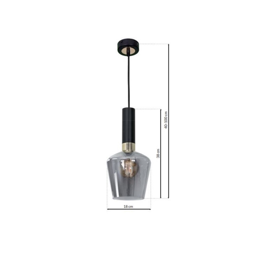 Luster na sajli ROMA BLACK 1xE27/60W/230V