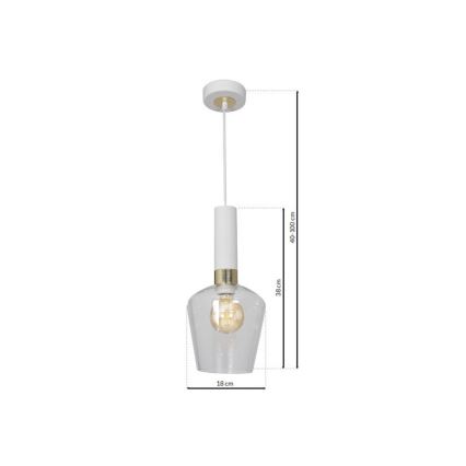 Luster na sajli ROMA WHITE 1xE27/60W/230V