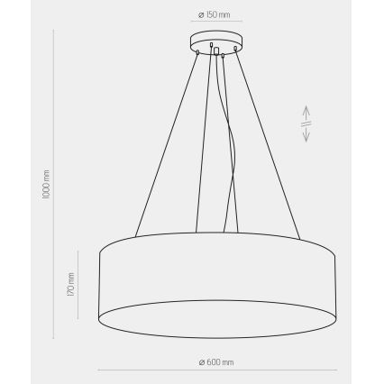 Luster na sajli RONDO 4xE27/15W/230V plava