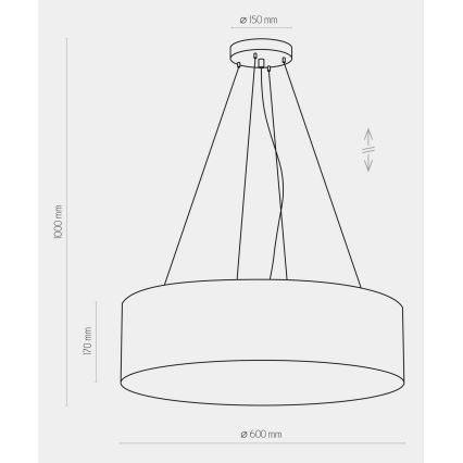 Luster na sajli RONDO 4xE27/15W/230V zelena