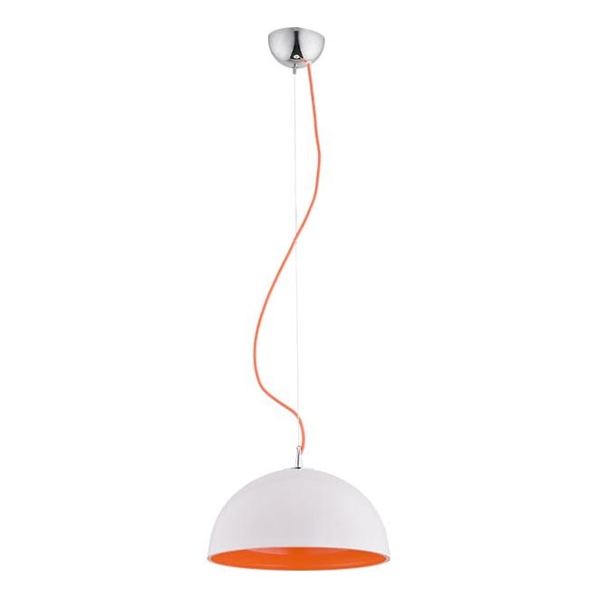 Luster na sajli RONNIE 1xE27/15W/230V bijela/narančasta