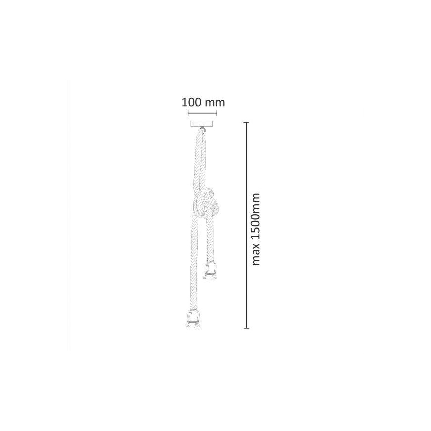 Luster na sajli ROPE 2xE27/12W/230V