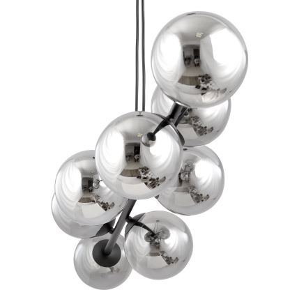 Luster na sajli ROSSI 6xE14/10W/230V crna/siva