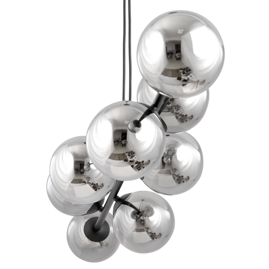 Luster na sajli ROSSI 6xE14/10W/230V crna/siva