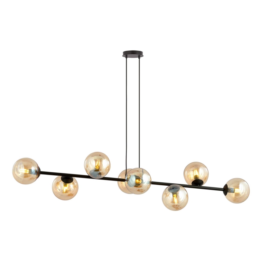 Luster na sajli ROSSI 8xE14/10W/230V crna/bež