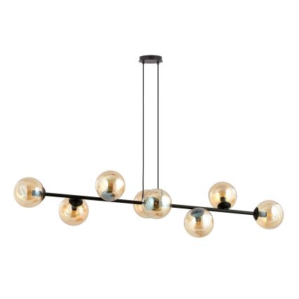 Luster na sajli ROSSI 8xE14/10W/230V crna/bež