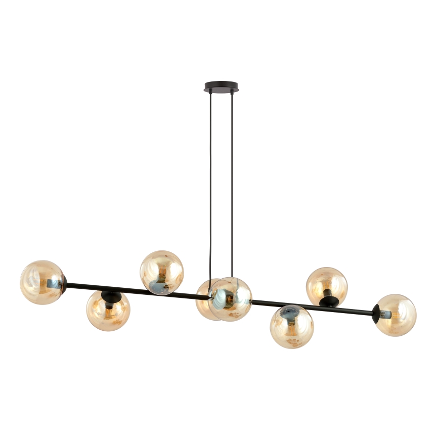 Luster na sajli ROSSI 8xE14/10W/230V crna/bež