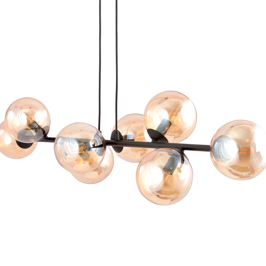 Luster na sajli ROSSI 8xE14/10W/230V crna/bež