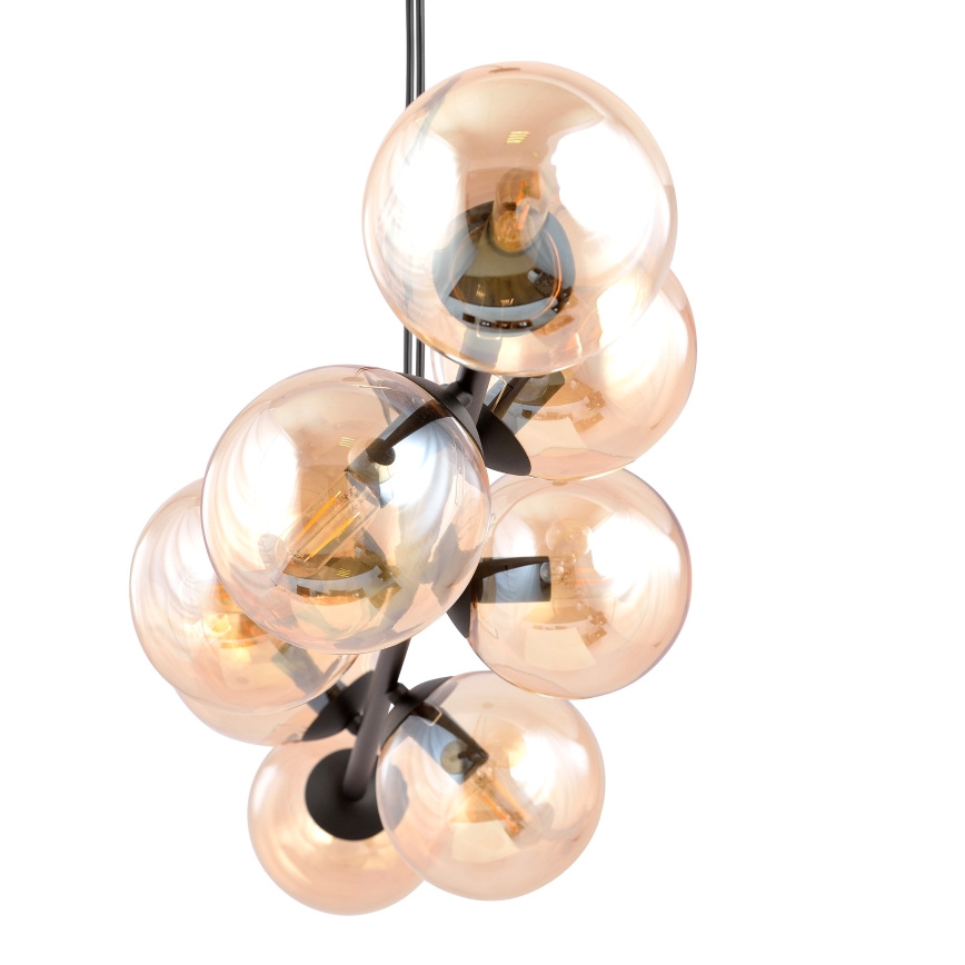 Luster na sajli ROSSI 8xE14/10W/230V crna/bež
