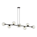 Luster na sajli ROSSI 8xE14/10W/230V crna/prozirna