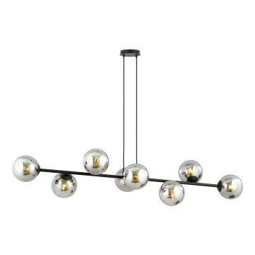 Luster na sajli ROSSI 8xE14/10W/230V crna/siva
