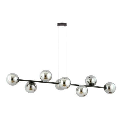 Luster na sajli ROSSI 8xE14/10W/230V crna/siva