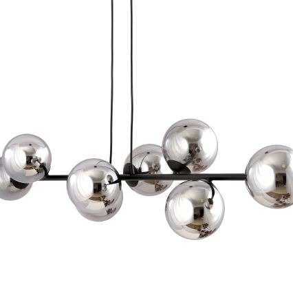 Luster na sajli ROSSI 8xE14/10W/230V crna/siva