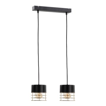 Luster na sajli ROY 2xE27/60W/230V crna