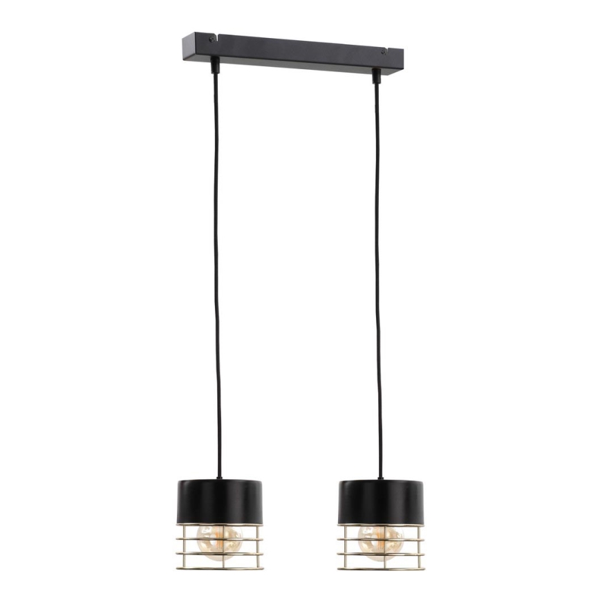 Luster na sajli ROY 2xE27/60W/230V crna