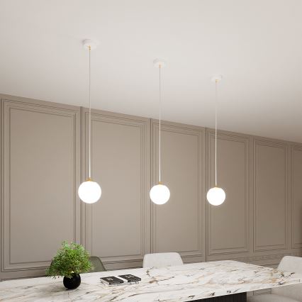 Luster na sajli ROYAL 1xE14/10W/230V pr. 14 cm bijela