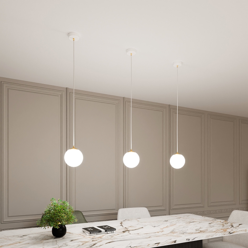 Luster na sajli ROYAL 1xE14/10W/230V pr. 14 cm bijela