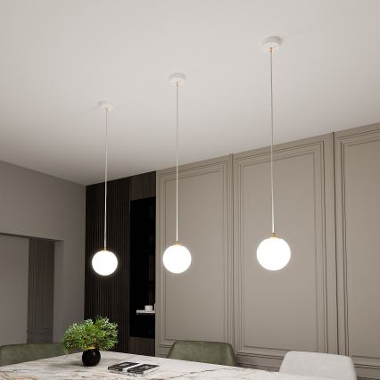 Luster na sajli ROYAL 1xE14/10W/230V pr. 14 cm bijela