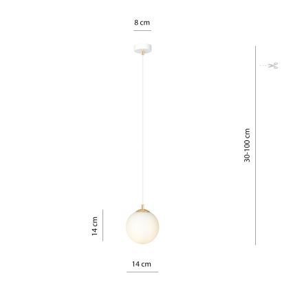 Luster na sajli ROYAL 1xE14/10W/230V pr. 14 cm bijela
