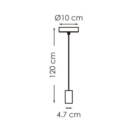 Luster na sajli SAGA 1xE27/40W/230V crna/brončana