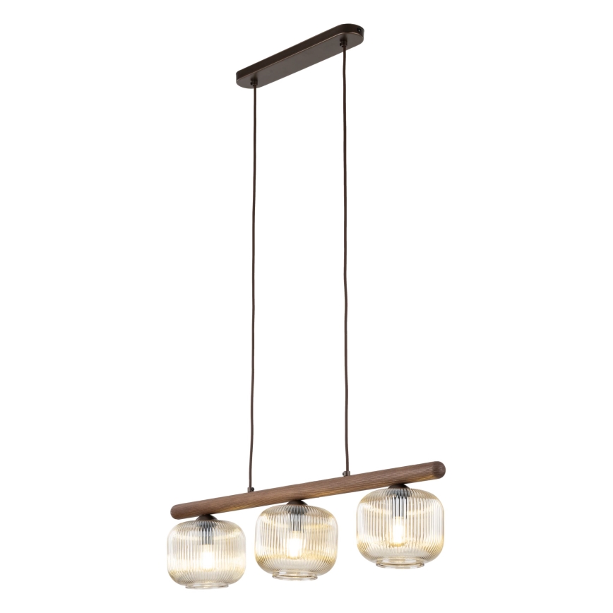 Luster na sajli SALVIA 3xE14/10W/230V smeđa/dimljena smeđa