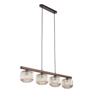 Luster na sajli SALVIA 4xE14/10W/230V smeđa/dimljeno-smeđa