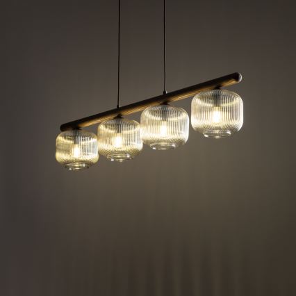 Luster na sajli SALVIA 4xE14/10W/230V smeđa/dimljeno-smeđa