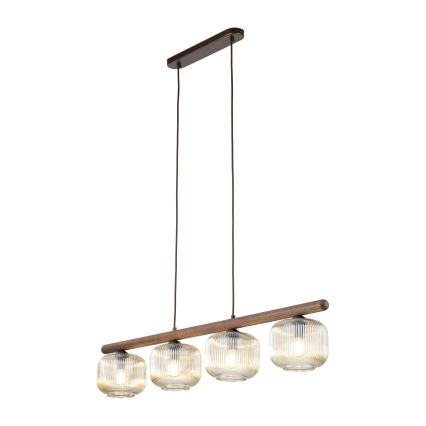 Luster na sajli SALVIA 4xE14/10W/230V smeđa/dimljeno-smeđa
