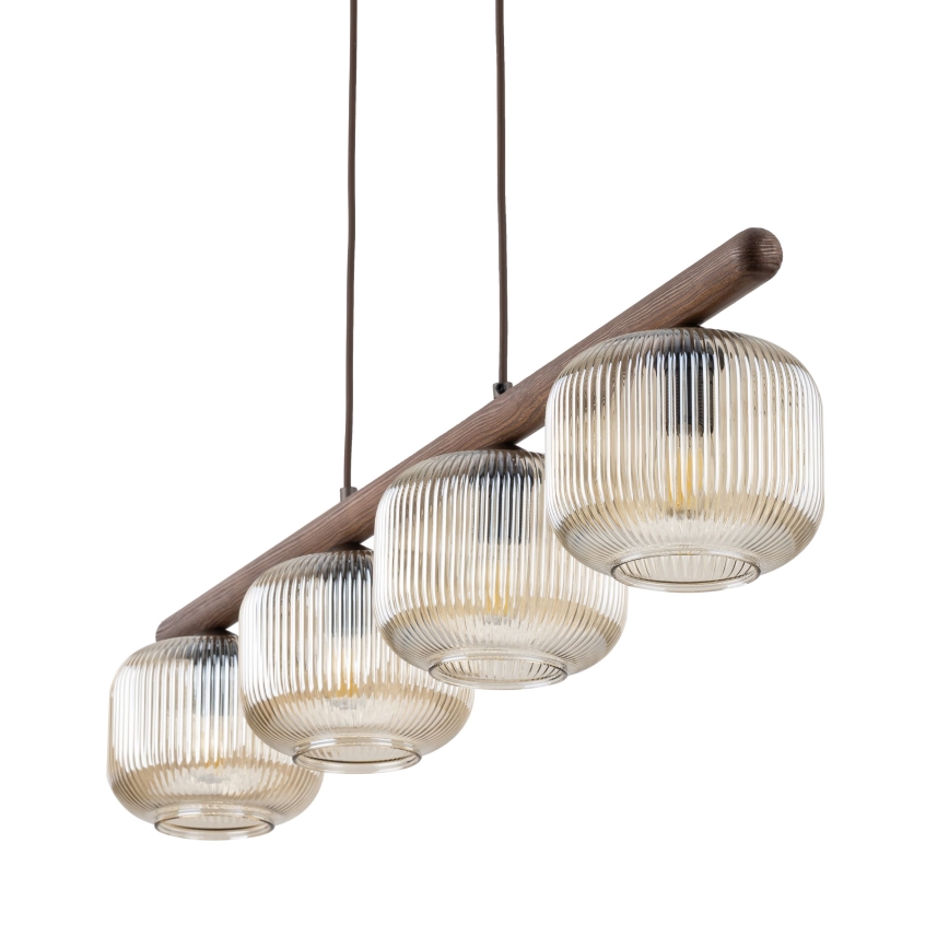 Luster na sajli SALVIA 4xE14/10W/230V smeđa/dimljeno-smeđa
