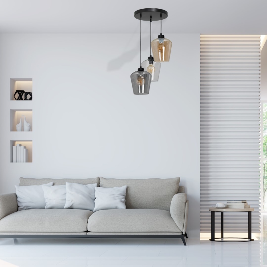 Luster na sajli SANTIAGO 3xE27/60W/230V miks
