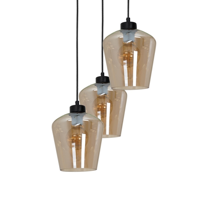 Luster na sajli SANTIAGO 3xE27/60W/230V smeđa