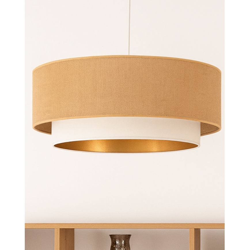 Luster na sajli SARTA 1xE27/60W/230V Ø 45 cm bijela/juta