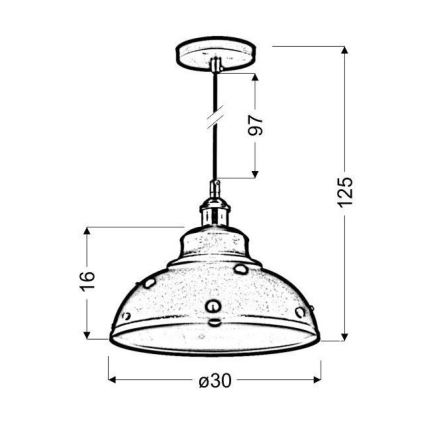 Luster na sajli SCRIMI 1xE27/60W/230V