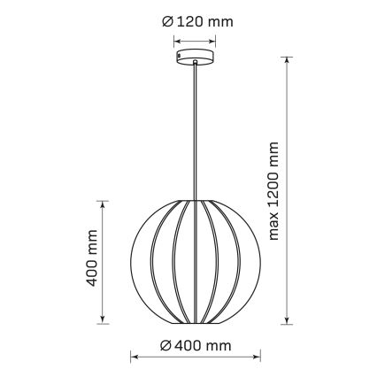 Luster na sajli SENSAI 1xE27/20W/230V pr. 40 cm bijela