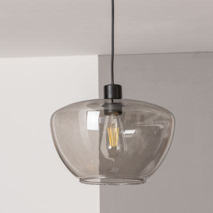 Luster na sajli SEVENTIES E27/40W/230V zadimljeno/sivo