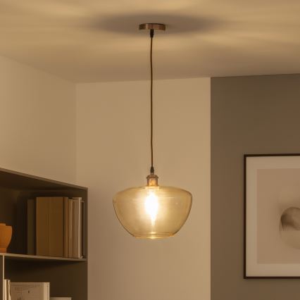 Luster na sajli SEVENTIES E27/60W/230V dimna/smeđa