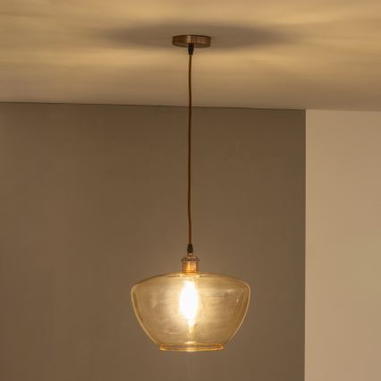 Luster na sajli SEVENTIES E27/60W/230V dimna/smeđa
