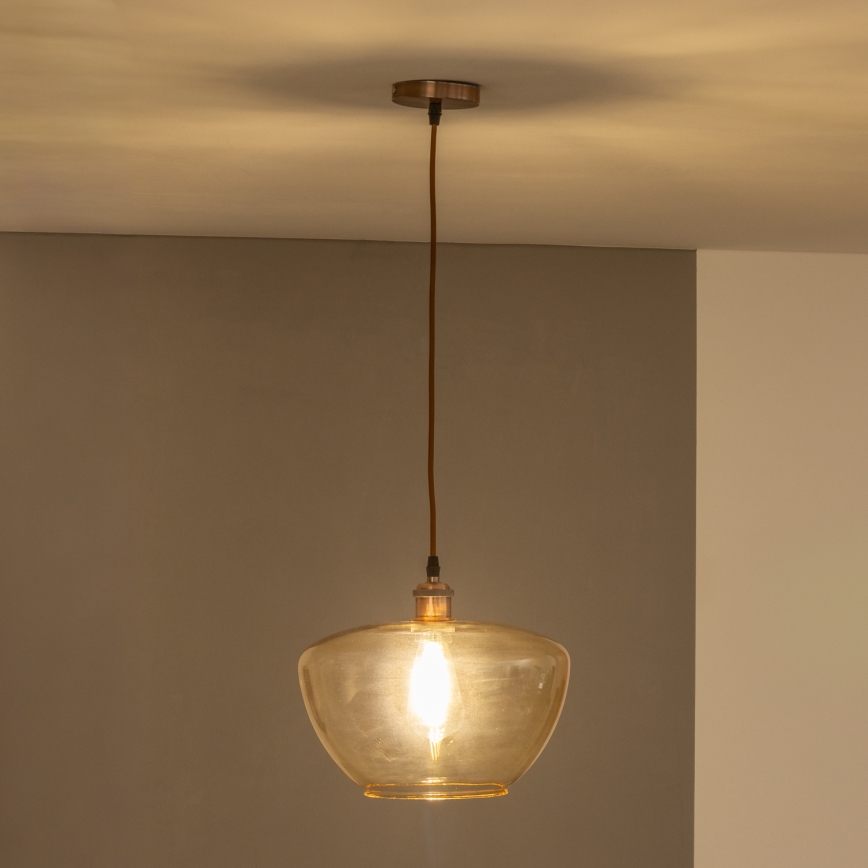 Luster na sajli SEVENTIES E27/60W/230V dimna/smeđa