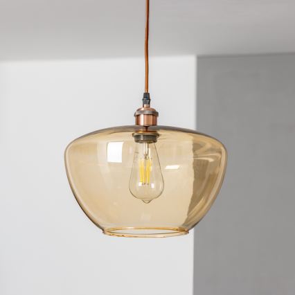 Luster na sajli SEVENTIES E27/60W/230V dimna/smeđa