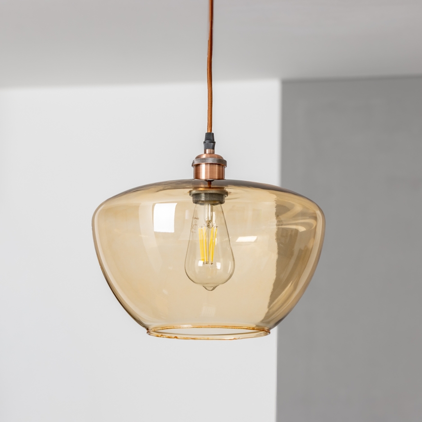 Luster na sajli SEVENTIES E27/60W/230V dimna/smeđa