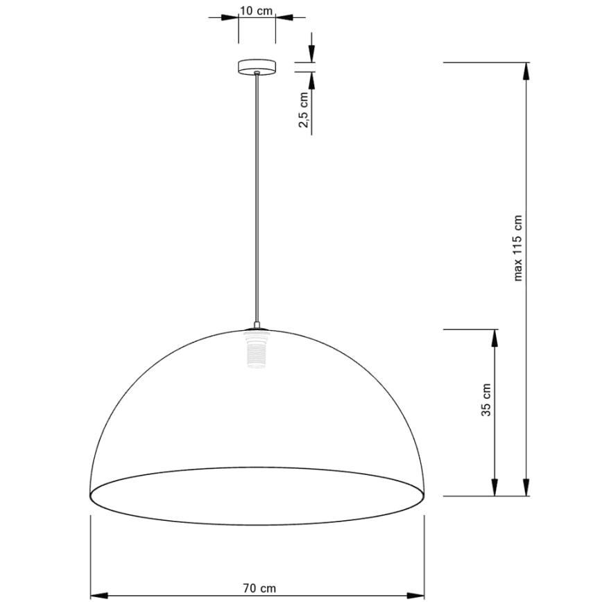 Luster na sajli SFERA 1xE27/60W/230V pr. 70 cm zlatna