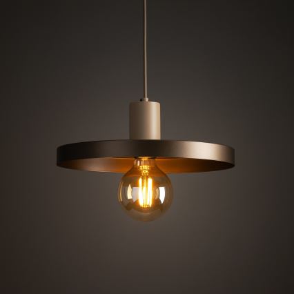 Luster na sajli SILA 1xE27/15W/230V pr. 30 cm smeđa/bež