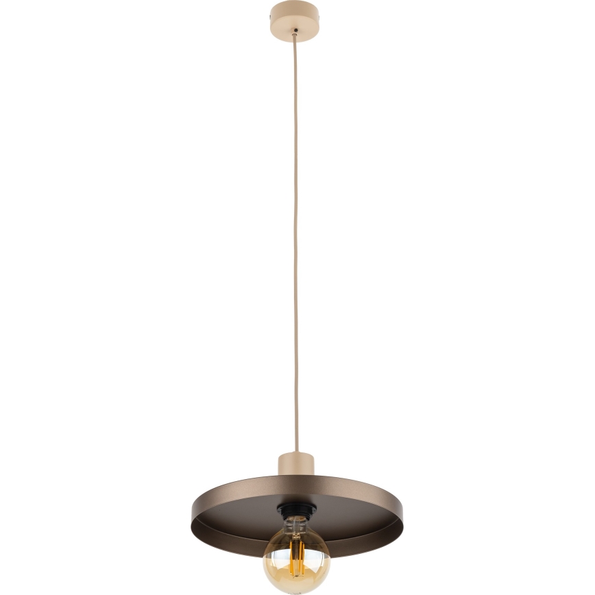Luster na sajli SILA 1xE27/15W/230V pr. 30 cm smeđa/bež