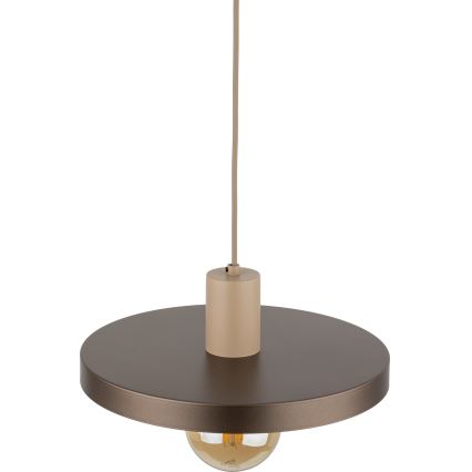 Luster na sajli SILA 1xE27/15W/230V pr. 30 cm smeđa/bež