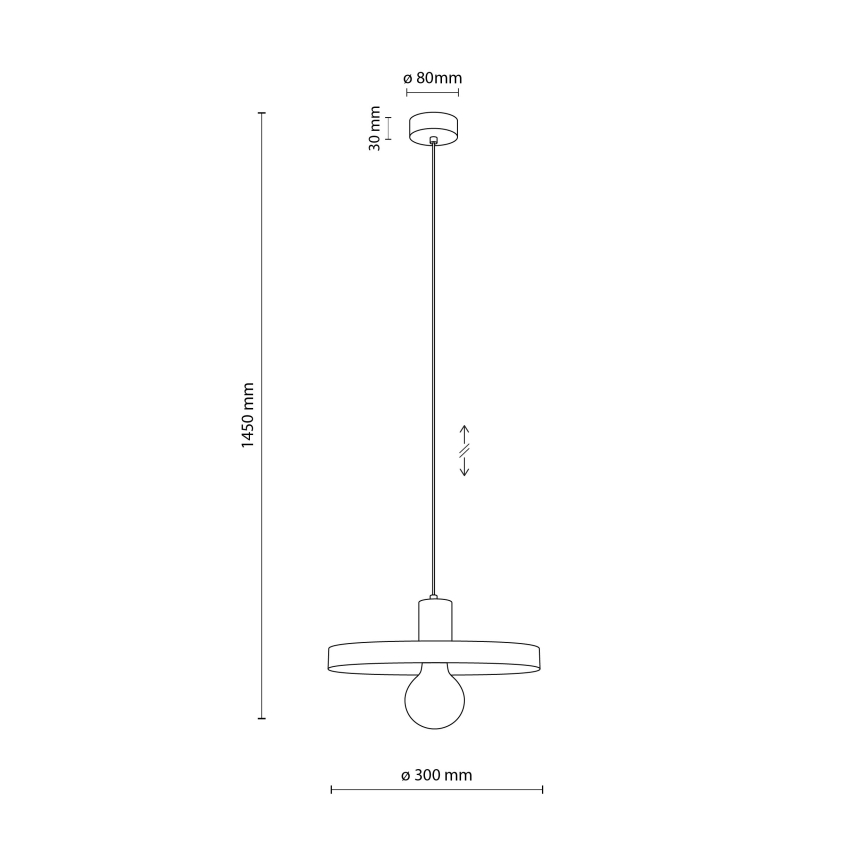 Luster na sajli SILA 1xE27/15W/230V pr. 30 cm smeđa/bež