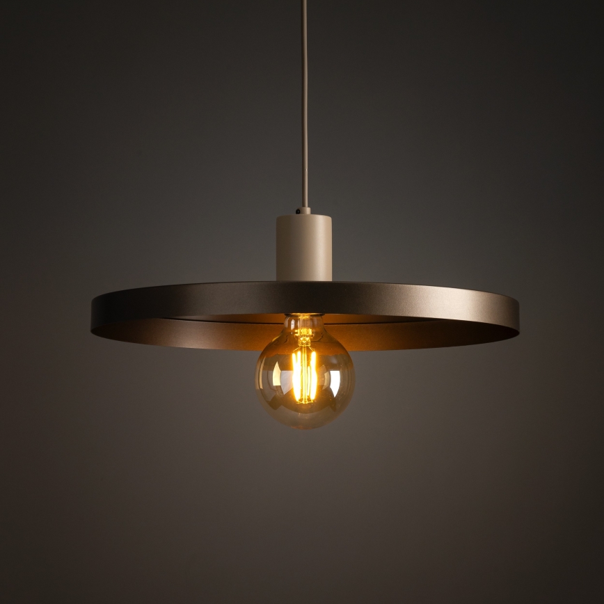 Luster na sajli SILA 1xE27/15W/230V pr. 40 cm smeđa/bež