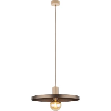 Luster na sajli SILA 1xE27/15W/230V pr. 40 cm smeđa/bež